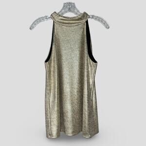 White House Black Market Metallic Gold Top